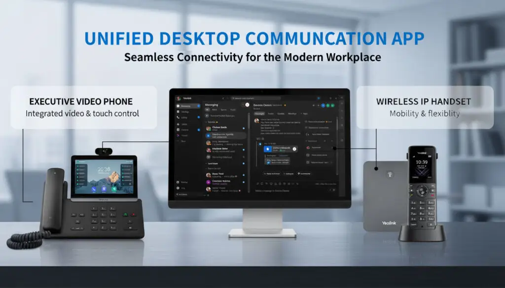 Desktop computer screen showing a VoIP softphone application