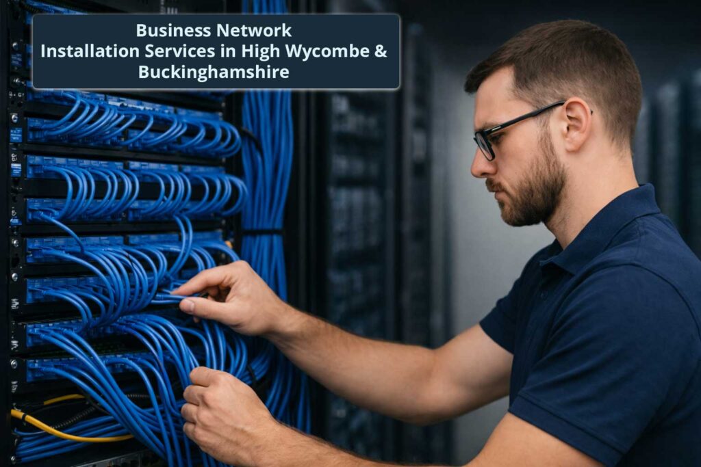 Business network installation with structured cabling and Wi-Fi for a High Wycombe office in Buckinghamshire