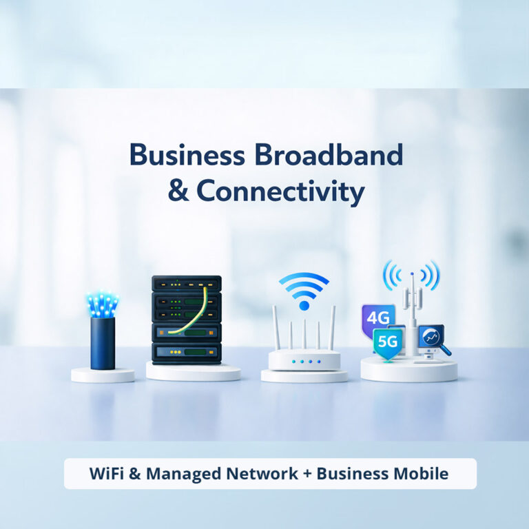 IT manager checking business network equipment to ensure fast, reliable connectivity and guaranteed performance