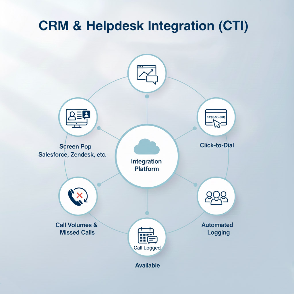 CRM and helpdesk integration with CTI for streamlined customer support