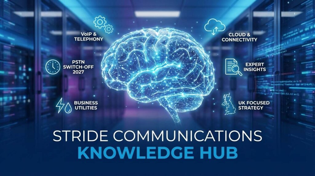 Stride Communications blog hub providing expert guides on UK business VoIP migration, connectivity solutions, and business utility management.